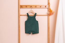 [BEBELOUTE] Corduroy Overall (Deep Green), All-in-One, Short Dungarees for Infant and Toddler, Cotton 100% _ Made in KOREA